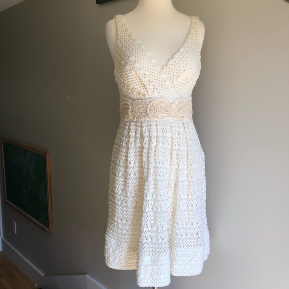 Eva Franco Boho Crochet Sun Dress size 8 cream - Picture 2 of 11